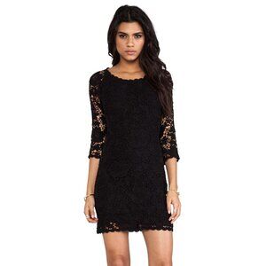 Leslea Crochet Black Lace Leslea Dress Velvet by Graham & Spencer  Sz. M